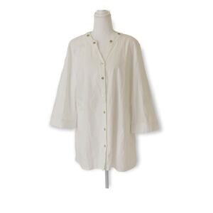 D & Co. denim + Company White blouse V-neck - Size L